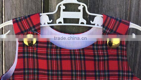 New fashion red plaid children boutique toddler clothing lovely baby girl summer dress