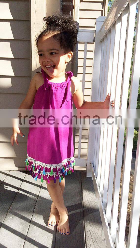 New Fashion Summer Sleeveless Tassels Children's Dress