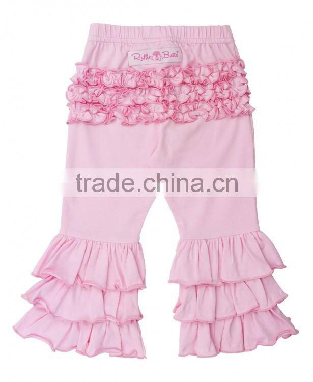 Wholesale cotton short shorts baby clothes children's boutique pink ruffle children's shorts