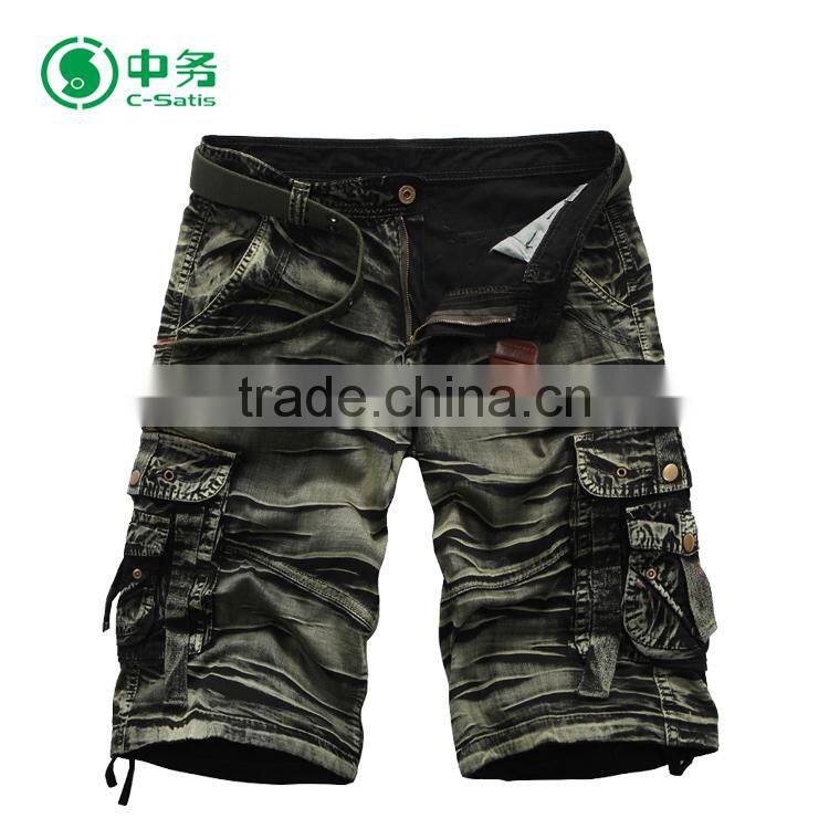 Latest Style Summer Multicolor 100 Cotton Plus Size Six Pockets Cargo Shorts for Men