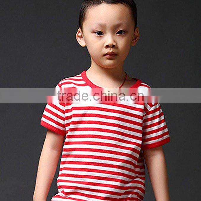 Byval kids t shirt printing custom kids clothing tshirts boys short sleeve striped t shirts wholesale