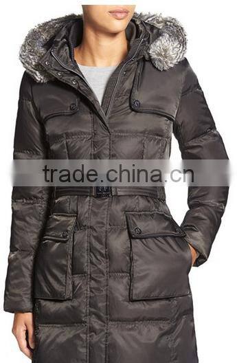 New Design Ladies Fashion Formal Long Parka Jacket
