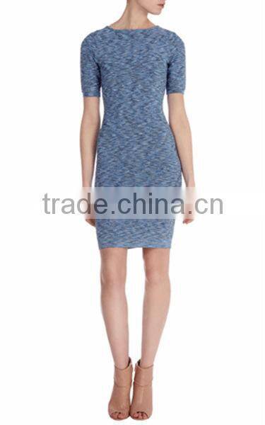 2014 Sexy stretch space dye texture brand knit bandage dress