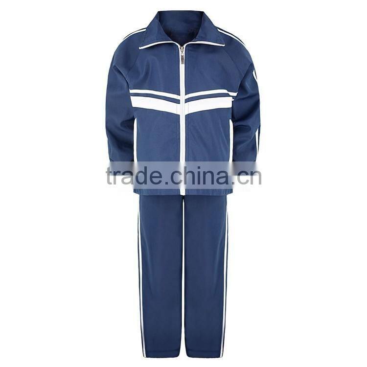 2016 Custom Kids Full Zip Tracksuit Jacket High Quality Sports Tracksuit Girls Boys Stripe Jogging Tracksuit