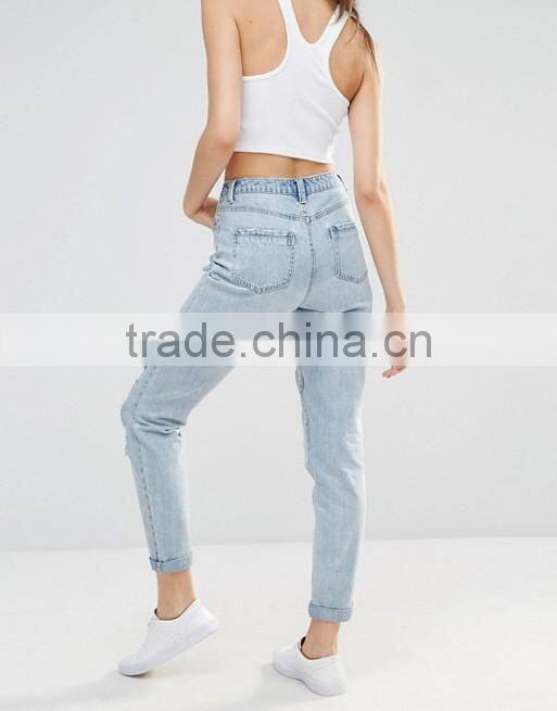2016 fashion slim fit acid wash skinny jeans for women