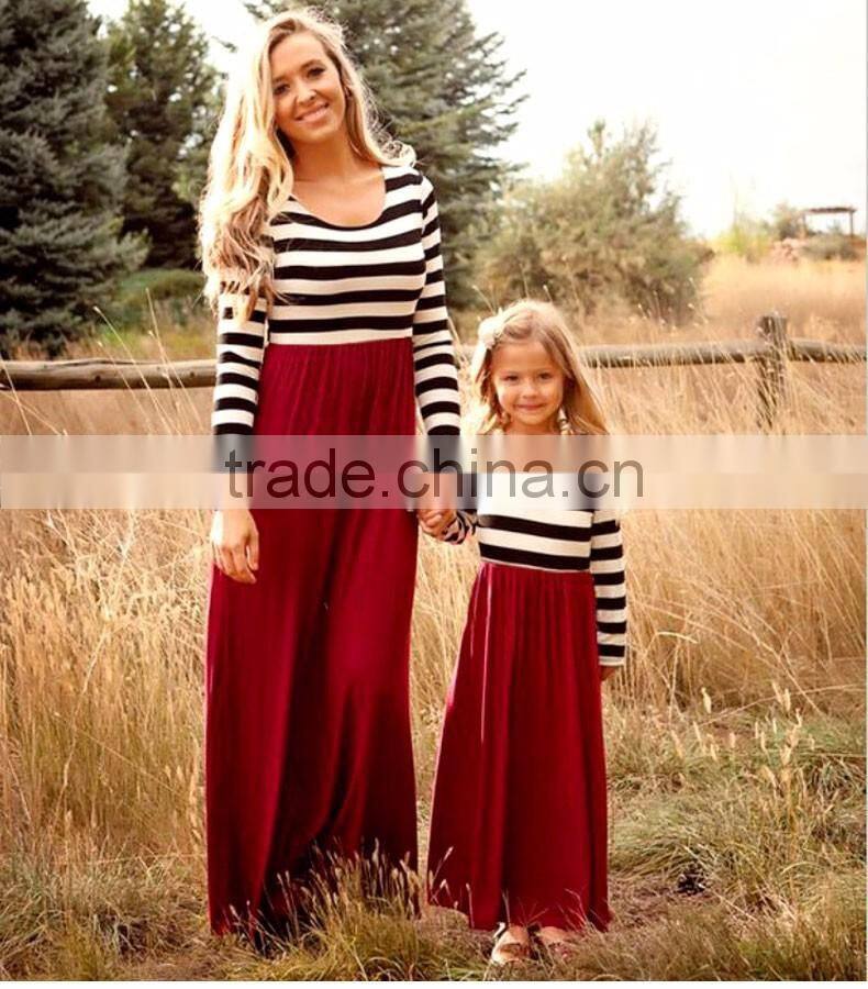 mother and daughter matching dresses long sleeve fall floor lenght long dress mommy and me maxi dress