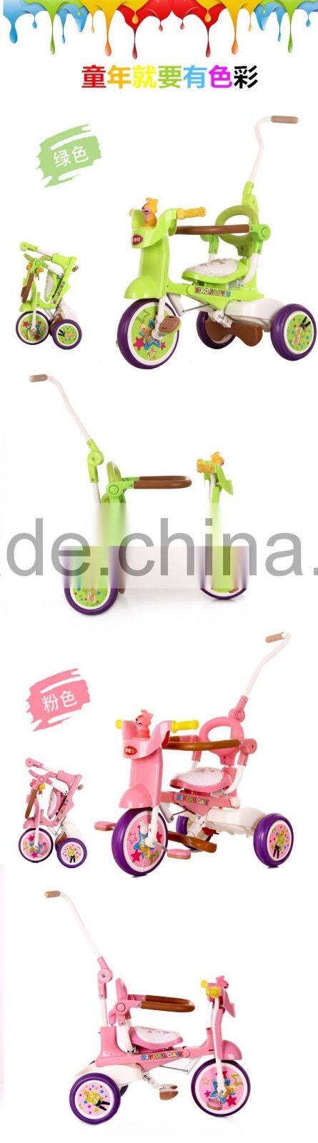 Top quality 10 inch fold children tricycle with pusher