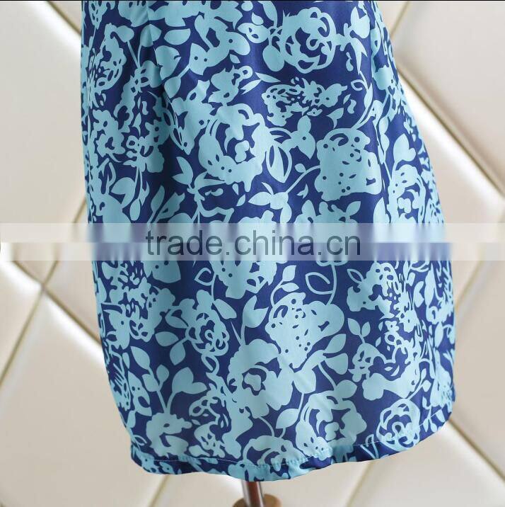 Hot Sale Euro Fashion L-6XL Printed Polyester Fat women dress Round Neck Long sleeve bodycon plus szie dress for women