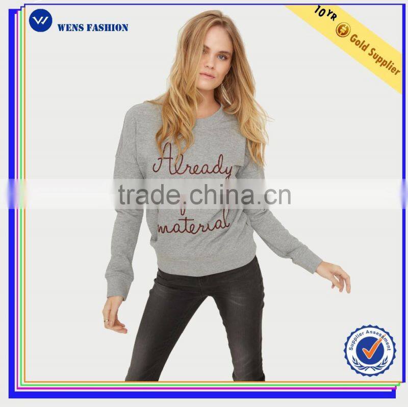 2016 wensfashion costume women leather and LightGrey long sleeved sweatshirt with hood