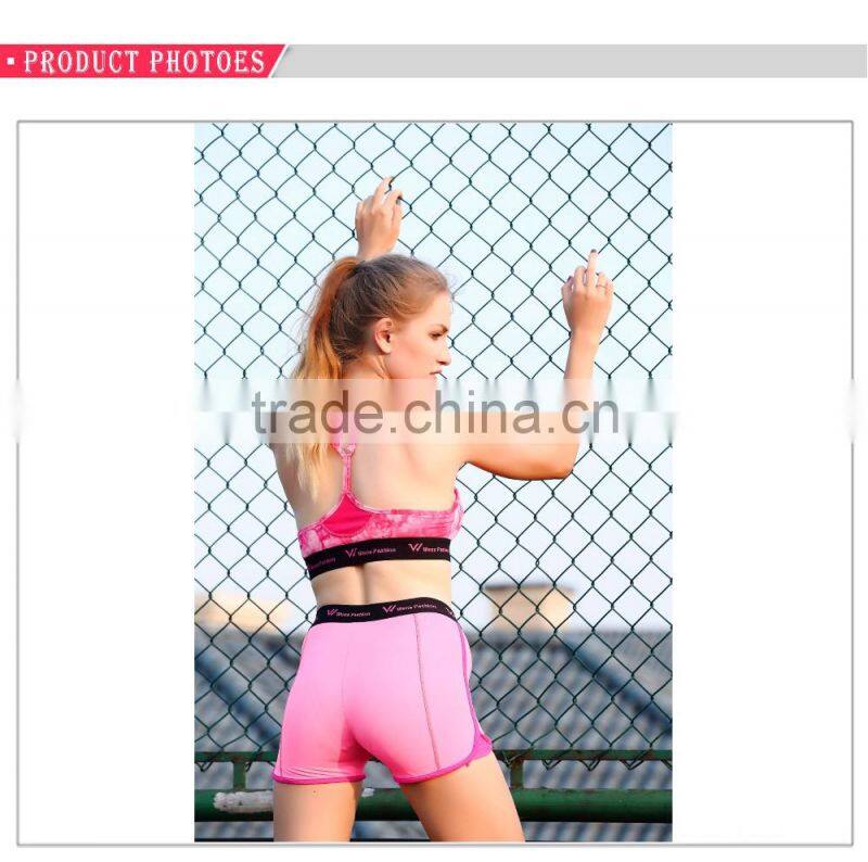 Fashion slim fit sports wear embroidery yoga gym women shorts