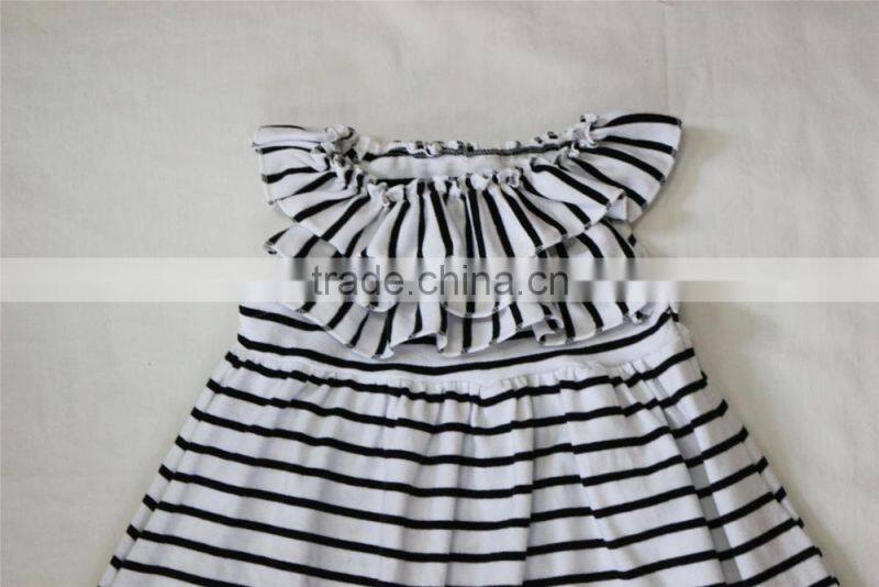 Hot selling baby girls clothing boutique dress images new designs stripes dress