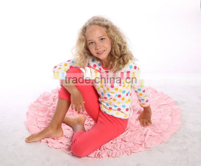 100% cotton knitted children girl winter pajamas sets wholesale