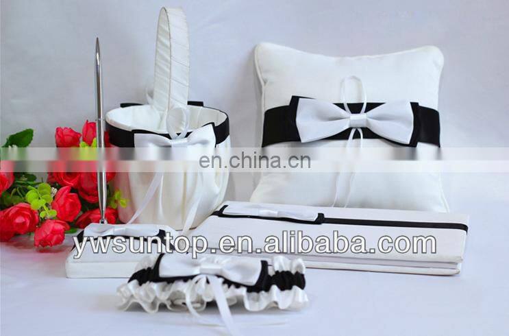 Elegant white Butterfly Knot wholesale guest book set wedding accessories