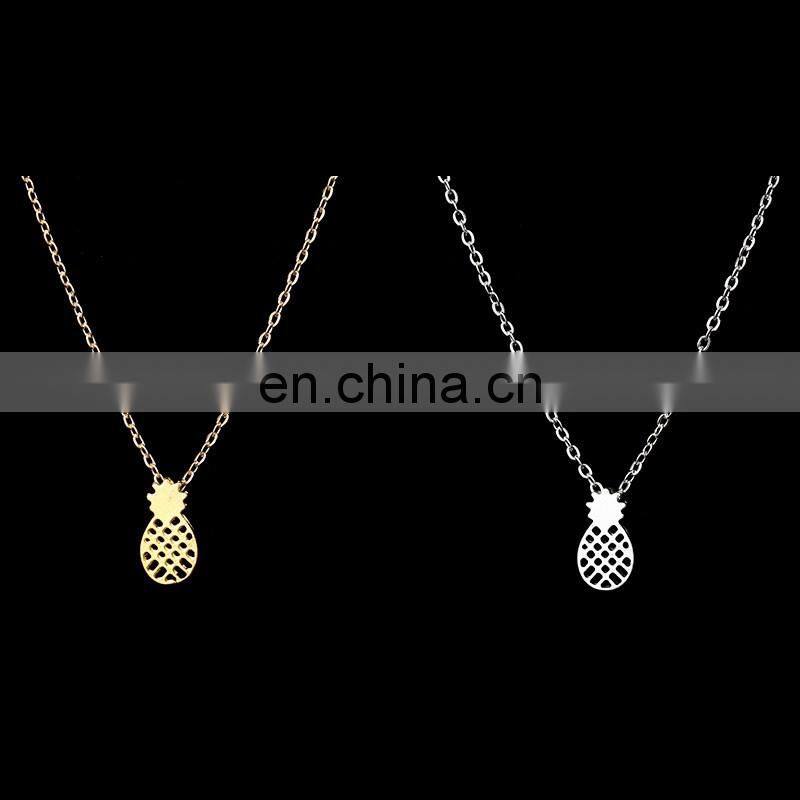 Fashion Delicate Hollow Micro Pave Diamond Pineapple Pendant Gold Plated Fruit Necklace Stylish 925 Sterling Silver Jewelry