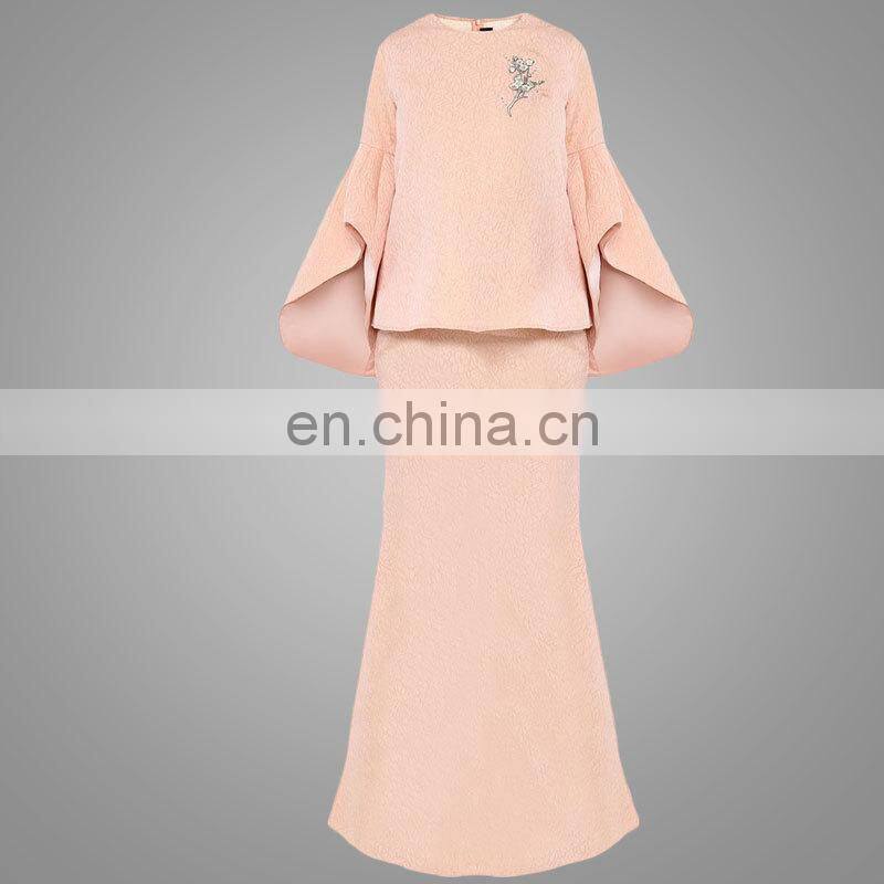 Round neckline rosie jacquard kebaya modern baju kurung