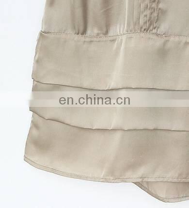 Lady's Woven/Knit Joint Linen Dress