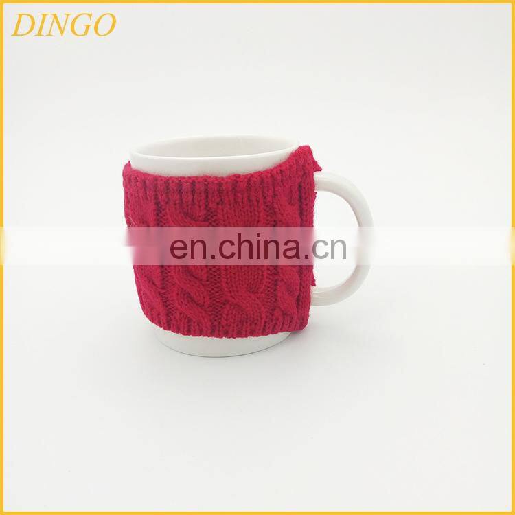Hot Sales Ceramic Coffee Mug with Knitting Cup Cover Sales Christmas Gift Ceramic Mug Cup with Knitting Sleeve Cover