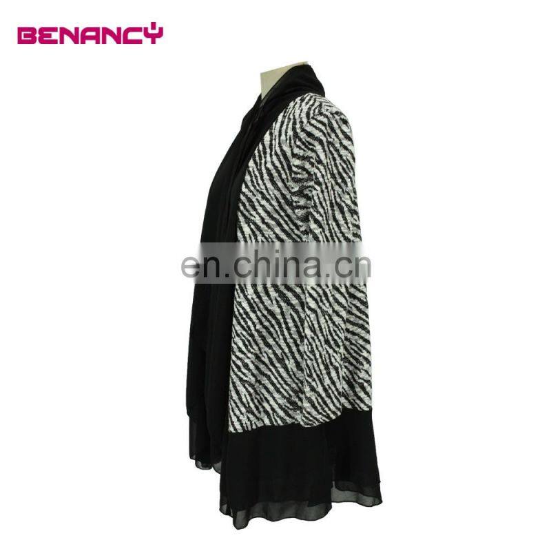 Cardigan 2017 Women Zebra Printed Sweater Knitwear Cardigan With Shawl Neck