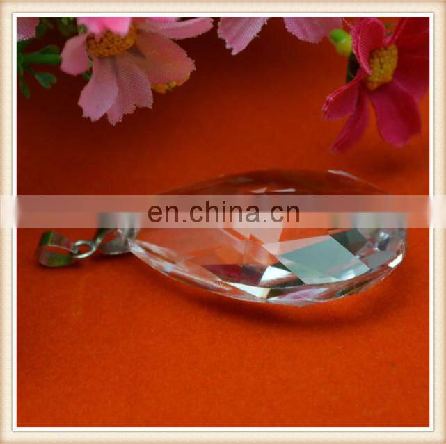 elegant transparent crystal pendant in oval design for necklace/garment/bags