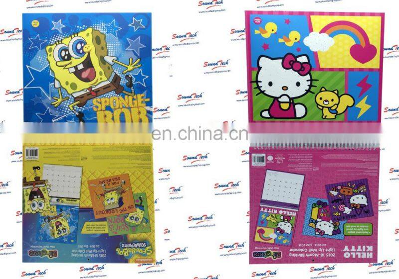 Press button fiber Optic Light up Desktop Calendar