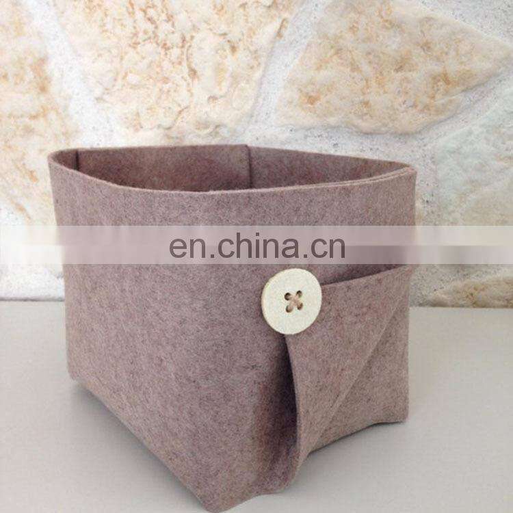 Soft handmade Beige Felt Vase for Modern Home Decoration