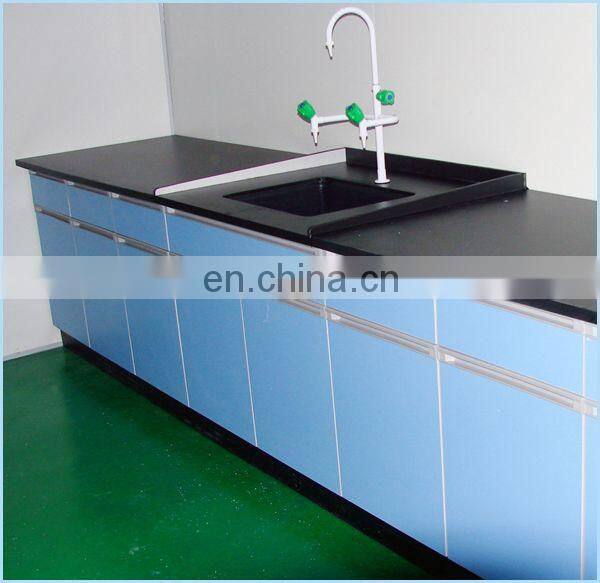 Electristic Lab wall bench Steel and Wood Laboratory Chemical Wall Bench C Frame