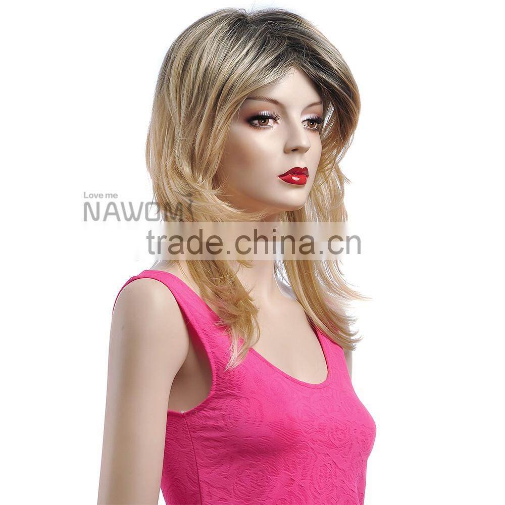 female straight inclined bang blending wig hair