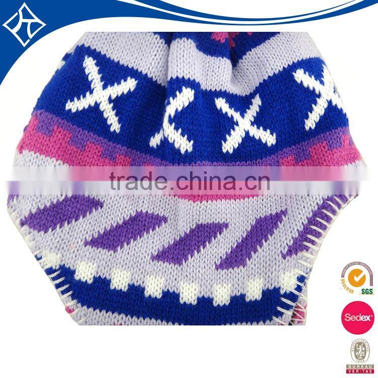 blank baby pompom bobble hat with animal ear