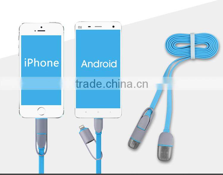 MOFi 2015 Hottest 1 Meter 2 in 1 Data Cable for Android and iPhone