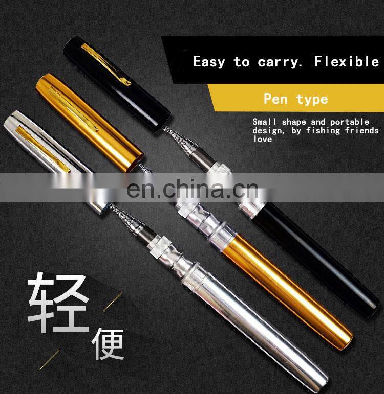 Fiber glass pen rod set 2.1m fishing rod kit telescopic traveling mini fishing rod for stream river sea fishing