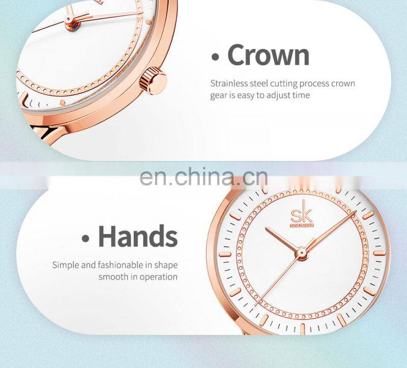 Shengke 9026 Latest Girls Quartz Watches Small Case Scale Waterproof Fashion Watches Ladies Simple