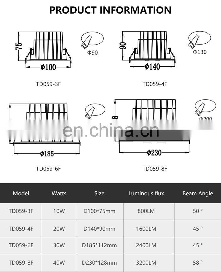 ALLWAY Manufacturer Modern Indoor Recessed Ceiling Round Smd Down Light Lamp Led Downlight