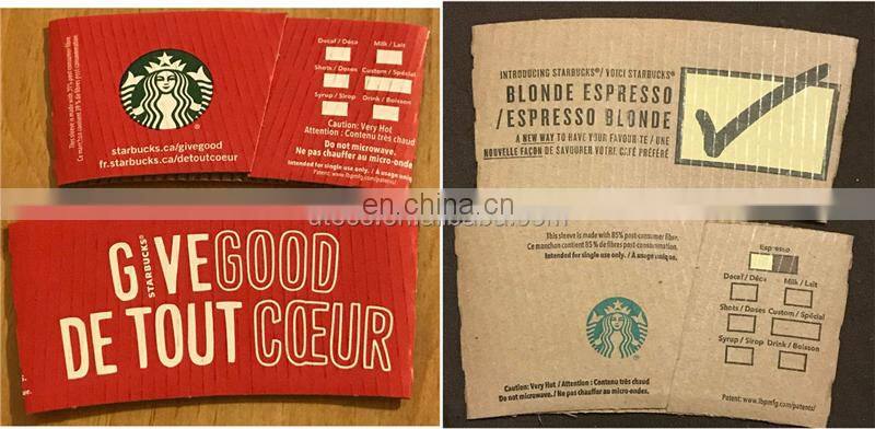 UFG800B Automatic Anti-heat Hot Coffee Insulated Paper Cup Carton Sleeve Fan Folder Gluer Making Machine