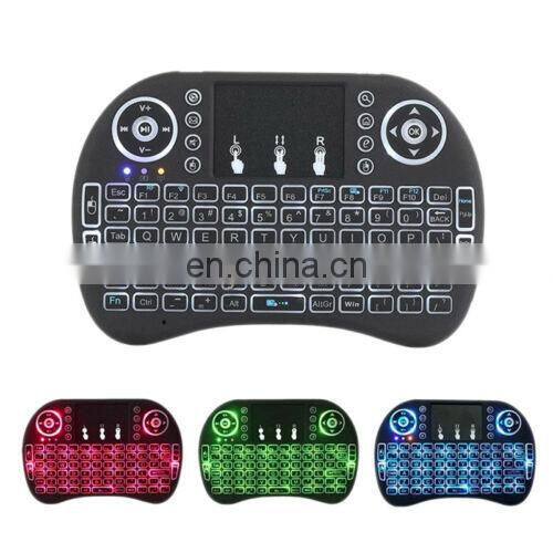 2020 Hot selling Backlight 2.4GHz i8 mini Wireless Keyboard Touch Pad i8 air fly mouse Backlit Keyboard for android tv box