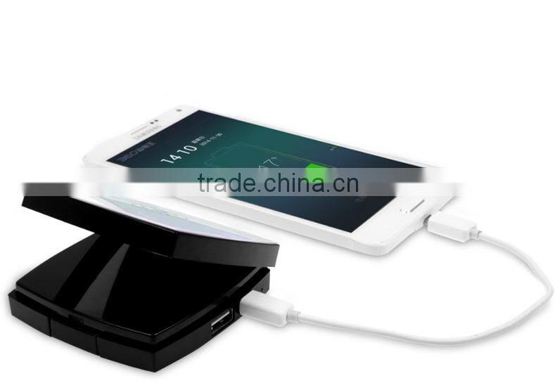 2016 fashion 3000mah Channel power bank mirror travel charger