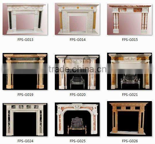 Beautiful White Natural Marble Stone Fireplace