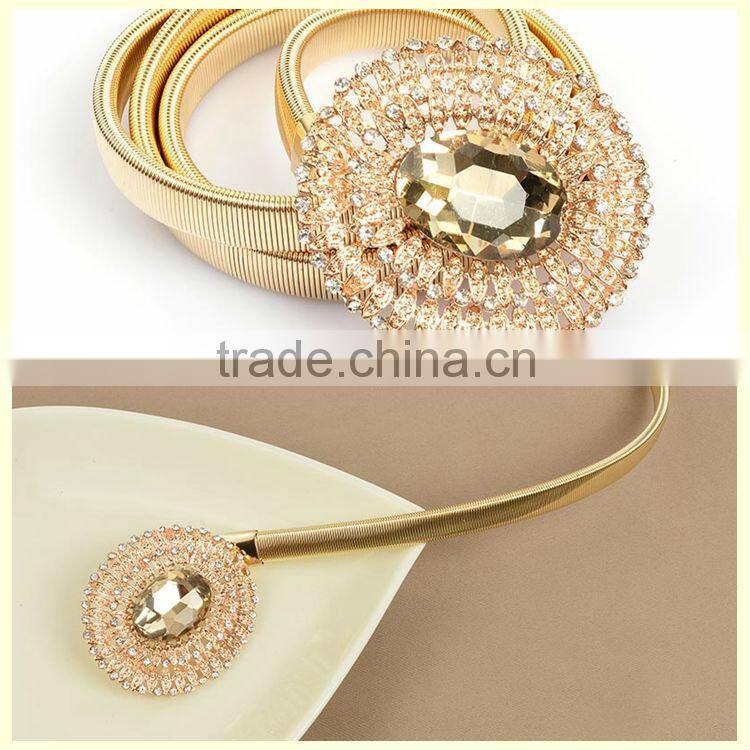 New dubai gold chain round beaded yellow stone waist belly body chain