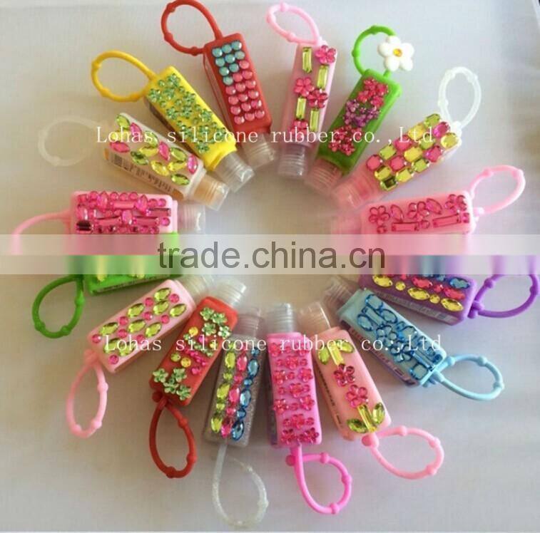 Customized Logo Silicone Coloring hand sanitizer pocket holder