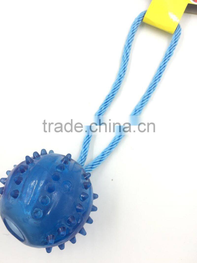 Pet product cotton rope TPR ball toy for dog