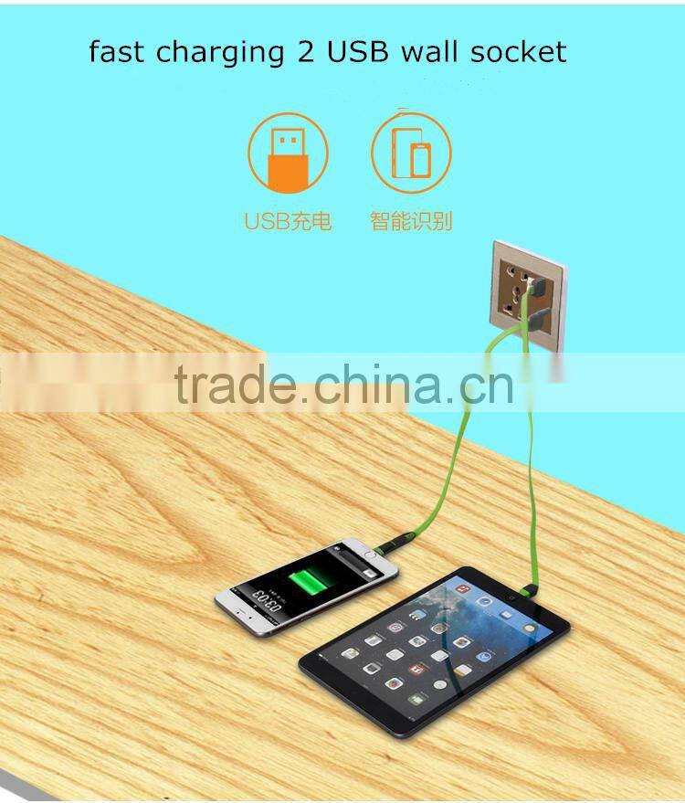 hot selling stainless steel material 5 pin plug socket with dual usb output