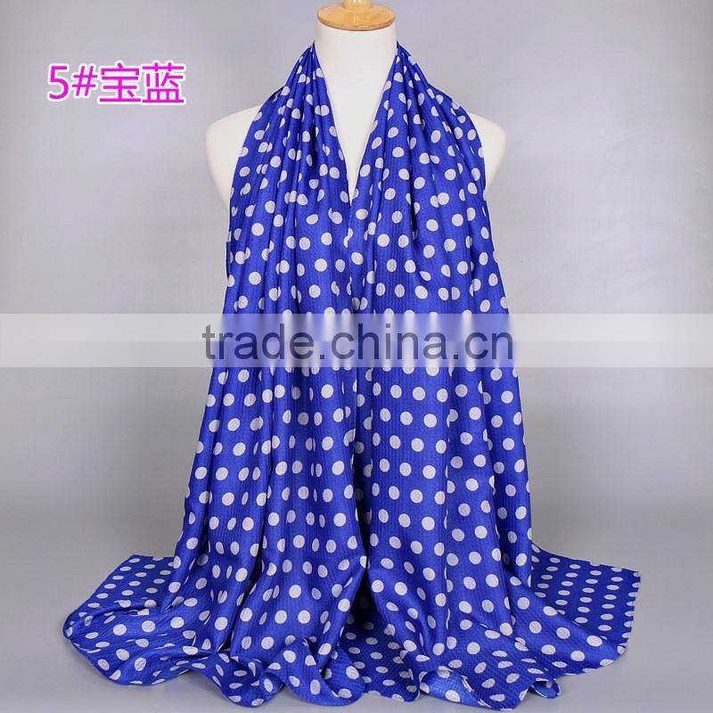 Bulk Selling Fashion Cute Cotton Viscose Wave Polka Dot Scarf Shawl
