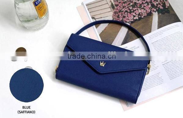 New Arrival Mixed Colors Crown Cute Leather Lady Clutch Purse Women Walllet With Strap