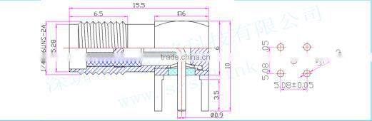 RF application sma female right angle pcb rf connector