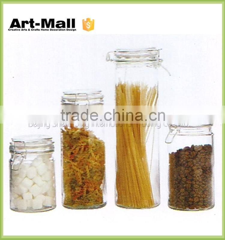 Food Grade Glass Jars for Nut,Coffee,Tea,Spice Glass Jars with Rubber or Silicone Seal Airtight Clip Top