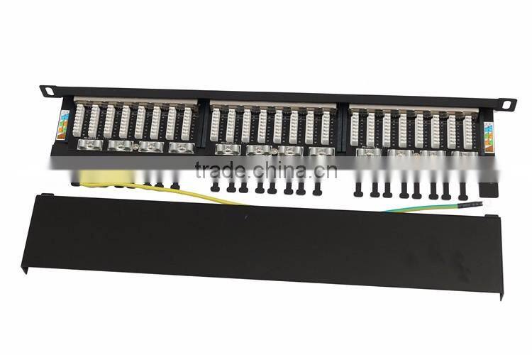 24 port cat5e patch panel, FTP rack mount patch panel, patch panel network
