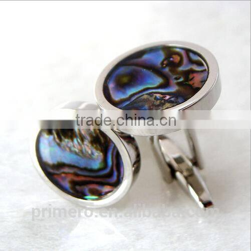 PRIMERO 2015 Fashion jewelry abalone shell cufflinks 925 sterling silver cufflink ball cufflins crystal cufflink French cufflink