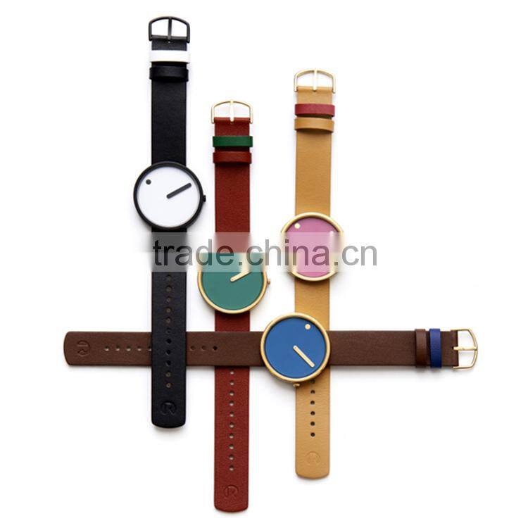 Newest design pvd gold stainless steel case hardened mineral glass lens Miyota movement minimalist design watch