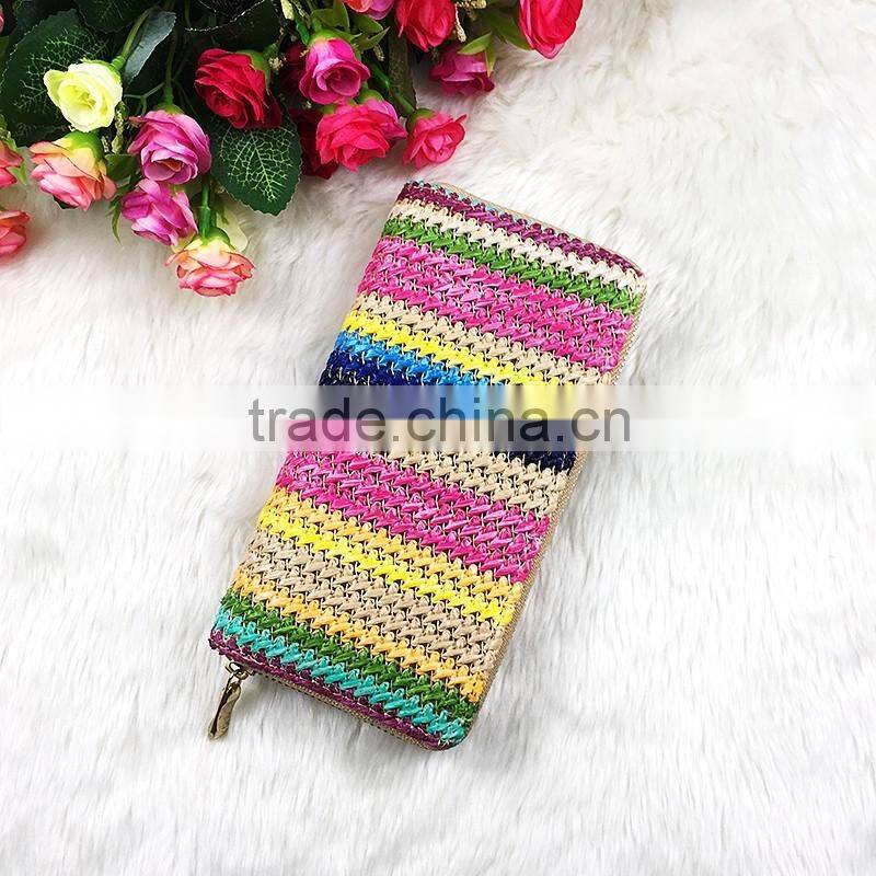 High Quality New Fashion Long Women Multicolor Cotton Frabric Wallet