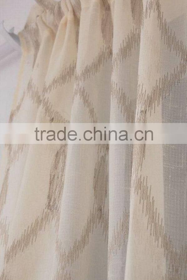 Modern hot sell embroidery cotton lace curtain fabric