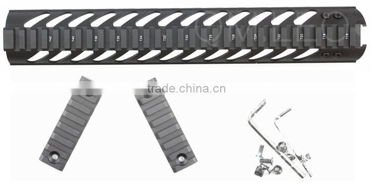 Optics Keymod Tactical Rifle 12 Inch Free Float Handguard Mount Bracket with Detachable Rails Black Steel Barrel Nut